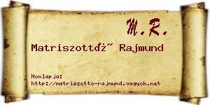 Matriszottó Rajmund névjegykártya